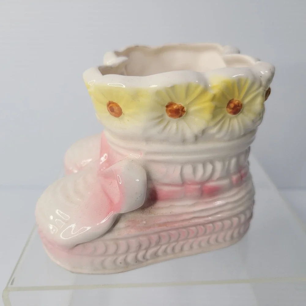 Rubens Planter‎ Kids Pink Floral Ceramic Boot Baby Shower Gift 302 Japan READ